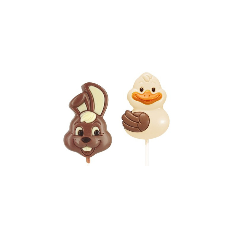 Sucette de Pâques lapin ou canard en chocolat Léonidas Sucette de Pâques lapin ou canard en chocolat Léonidas