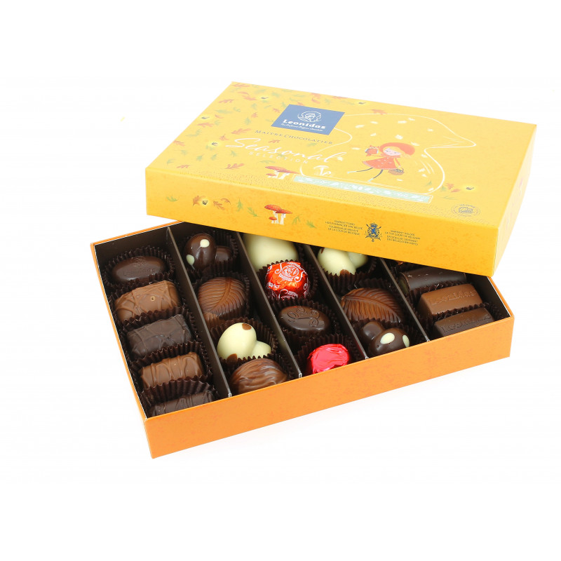 Coffret Automne garni de 350 g de chocolats Leonidas