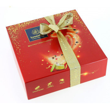 Coffret Santiago spécial fêtes garni de 540 g de chocolats Leonidas