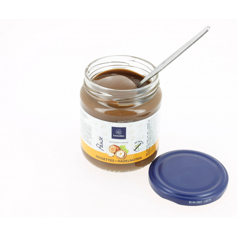 Pâte à tartiner aux noisettes Leonidas.