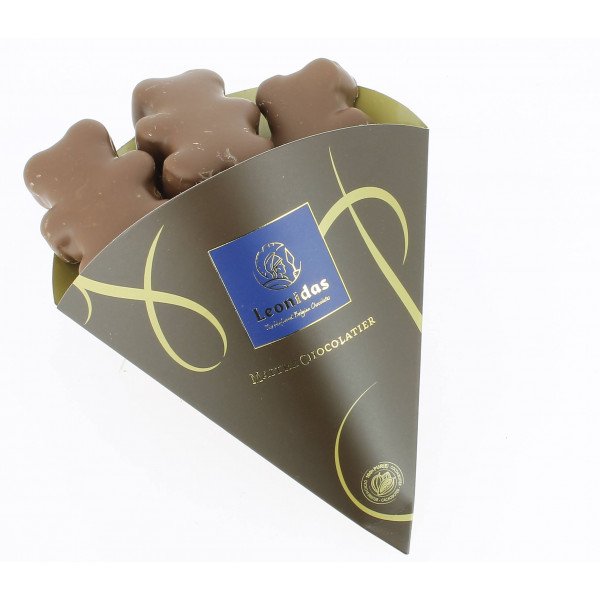 Cornet de 6 oursons en guimauve enrobés de chocolat Leonidas