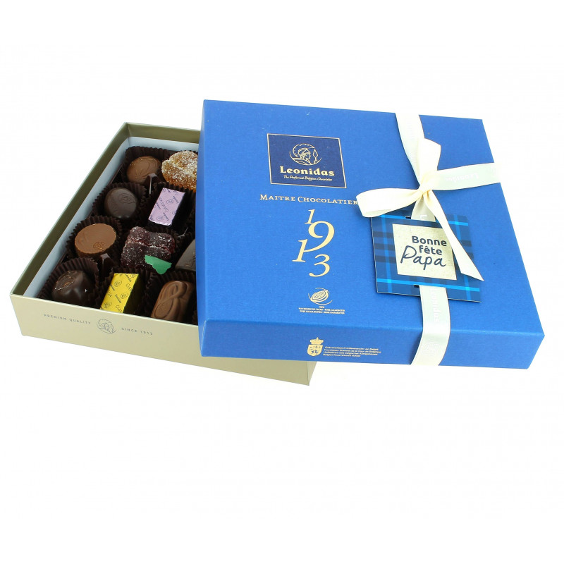 Coffret fête des péres garni de 330 g de chocolats Leonidas