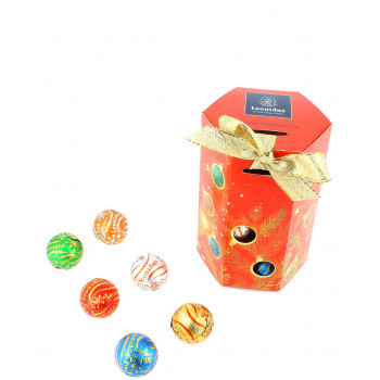 Le tube de Noël garni de 230g de chocolats Leonidas. 2
