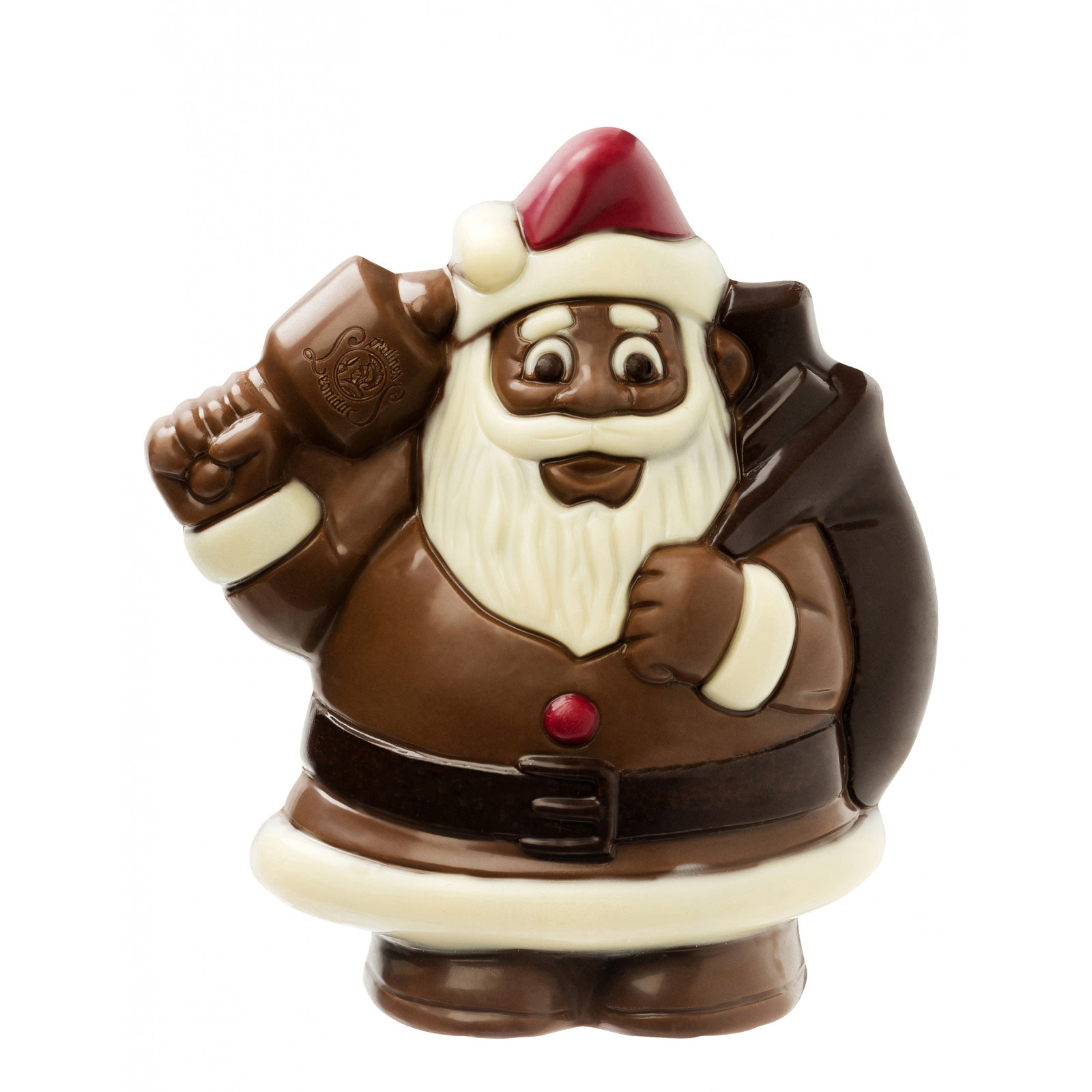 Sujet Père Noël en chocolat noir sans sucre ajouté - Moulage de Noël