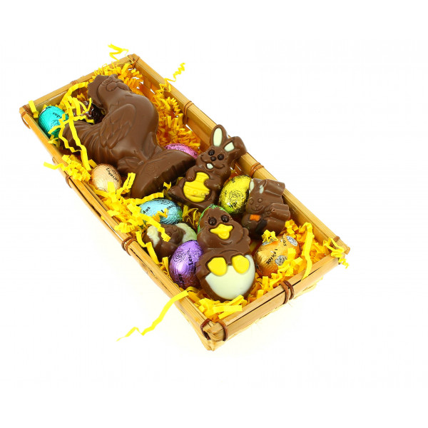 Mini ferme de Pâques garnie de 200 g de chocolats Leonidas