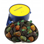 Coffret "Fruitier" garni de 500g de pâtes de fruits Leonidas.