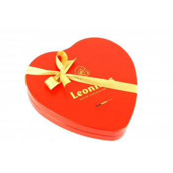 Coeur métal  garni de 140 g de chocolats Leonidas Coeur métal  garni de 140 g de chocolats Leonidas