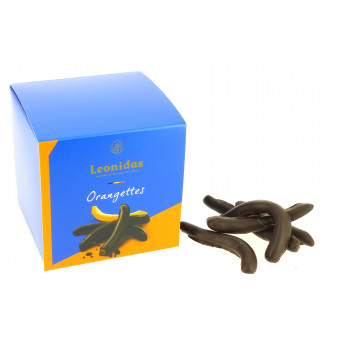 Cube petit plaisir garni de 250g d'orangettes Leonidas. Cube petit plaisir garni de 250g d'orangettes Leonidas.