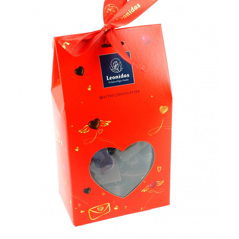 Pochette Valentine garnie de 200 g de chocolats Leonidas