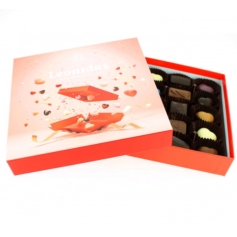 Coffret Valentin garni de 220 g de chocolats Leonidas