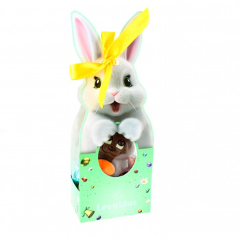 Lapin de pâques et ses chocolats Leonidas