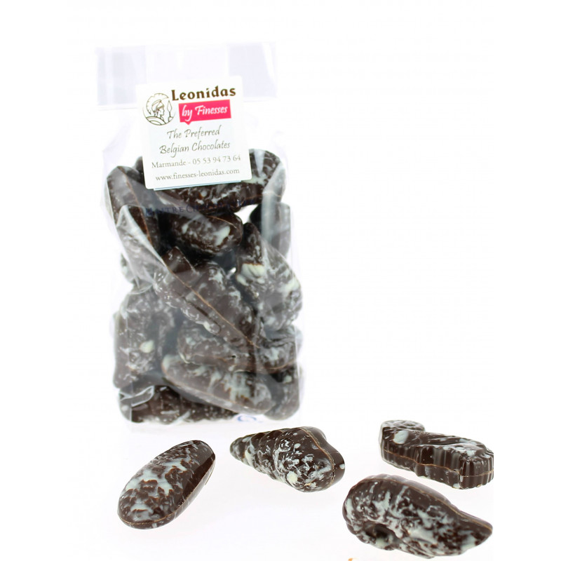 Sachet de fruits de mer pralinés en chocolat Leonidas noir 250 g