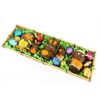 Corbeille basse cour garnie de 260 g de chocolats Leonidas Corbeille basse cour garnie de 260 g de chocolats Leonidas