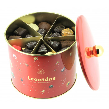 Bonbonnière garnie de 920 g de chocolats Leonidas Bonbonnière garnie de 920 g de chocolats Leonidas