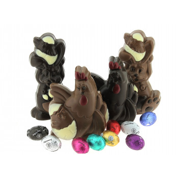 Sujet de Pâques 100 g et 9 petits œufs Sujet de Pâques 100 g et 9 petits œufs