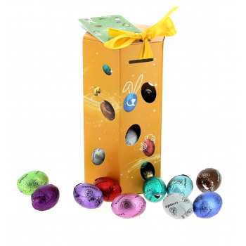 Tube de Pâques garni de 290g de petits oeufs Leonidas