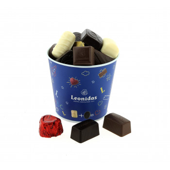 Pot en zinc garni de 230 g de chocolats Leonidas