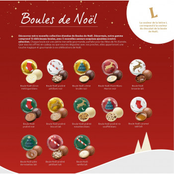 Carton de 2.5 kg de boules de Noël en chocolat Leonidas