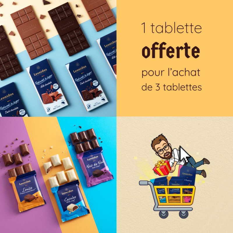1 tablette de chocolat - Indiquer votre choix en ajoutant un commentaire à votre commande lors du choix de l'adresse