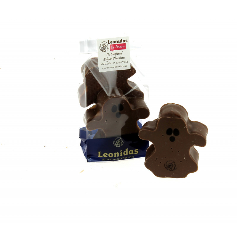 Duo de fantômes à la guimauve enrobés de chocolat Leonidas au lait