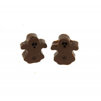 Duo de fantômes à la guimauve enrobés de chocolat Leonidas au lait