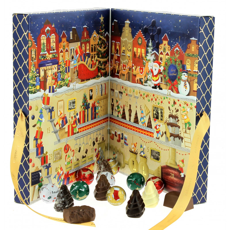 Calendrier de l'avent garni de 330 g de chocolats Leonidas