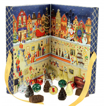 Calendrier de l'avent garni de 330 g de chocolats Leonidas