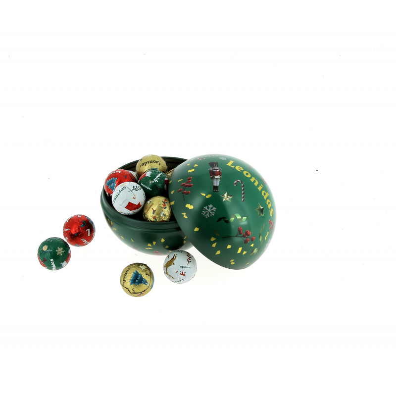 Boule de Noël garnie de 230 g de chocolats Leonidas