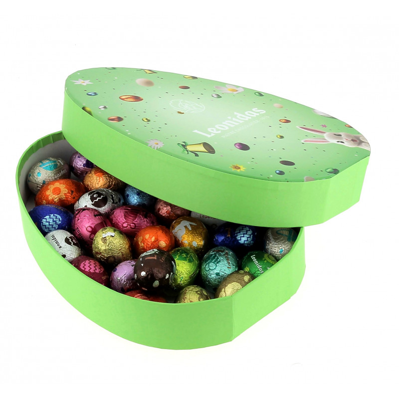 Boîte ovale garni de 320 g de petits oeufs Leonidas