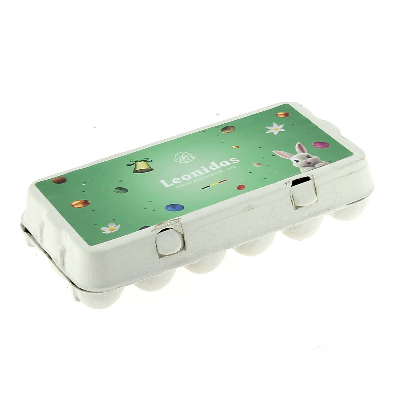 Boite à œufs contenant 18 petits œufs en chocolat Leonidas