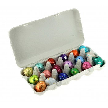 Boite à œufs contenant 18 petits œufs en chocolat Leonidas