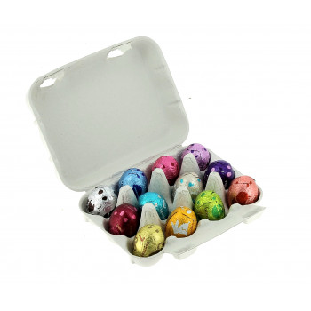 Boîte à oeufs contenant 12 oeufs en chocolats Leonidas
