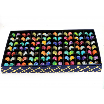 Coffret Arc en ciel XL garni de 1.2 kg de petits œufs en chocolat Leonidas