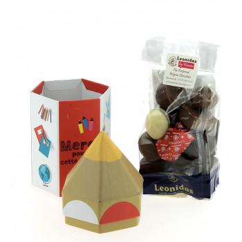 Crayon géant garni de 200 g de chocolats leonidas 2